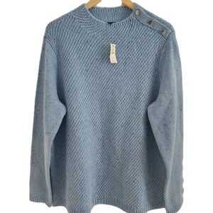 Talbots Light Blue Sweater with Button Detail No Tags